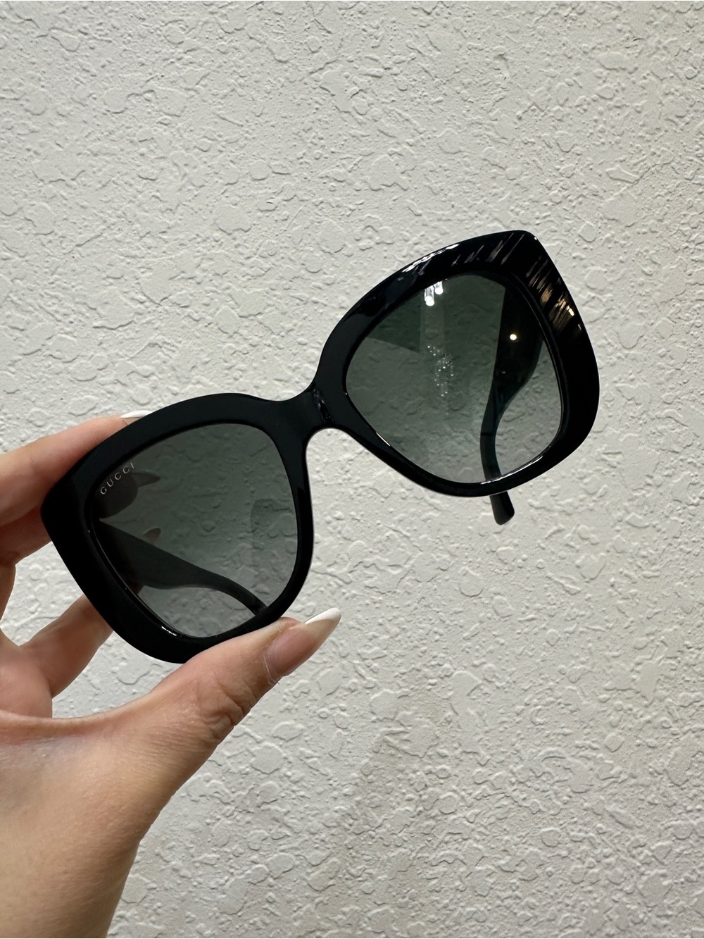 Gucci Black GG0327S Sunglasses with Gold GG Accents - Picture 2 of 11